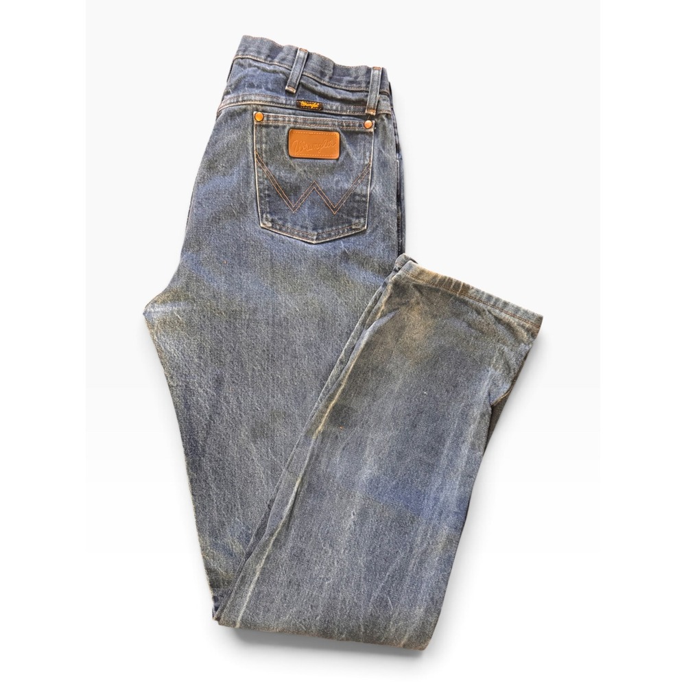 Wrangler 13MWZ Cowboy Cut Jeans Mens 35x36 Blue Denim Original Fit Straight Leg